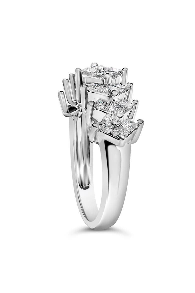 Sterling Silver 1 1/4 ctw Princess Diamond Cluster Band Ring, Alternate, color, Silver