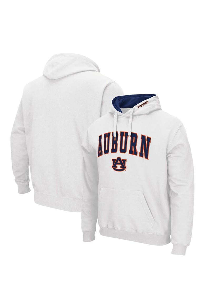 Men's Colosseum White Auburn Tigers Arch & Logo 3.0 Pullover Hoodie, Alternate, color, White