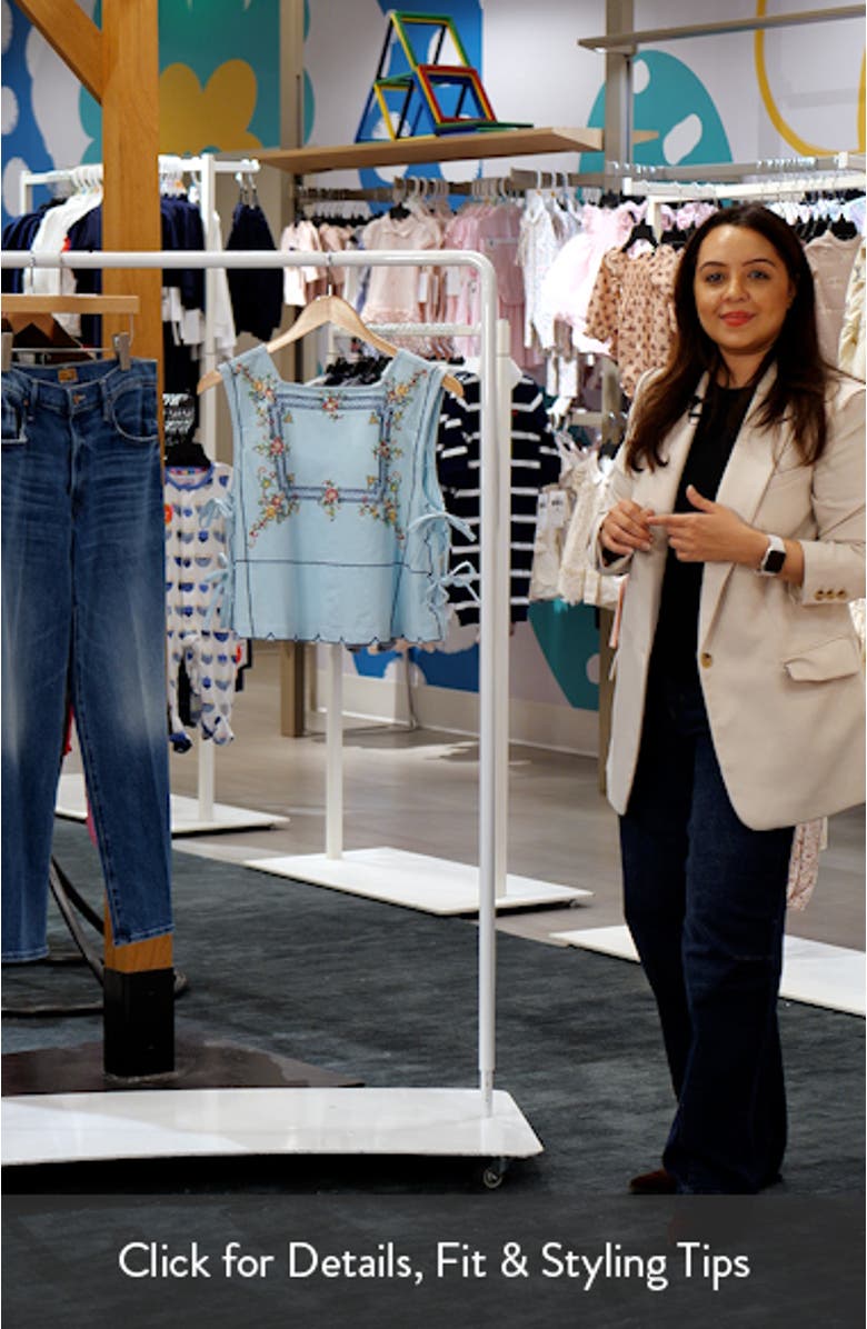 Garden Wall Embroidered Crop Cotton Top, sales video thumbnail