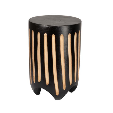Side Table with Vertical Stripes