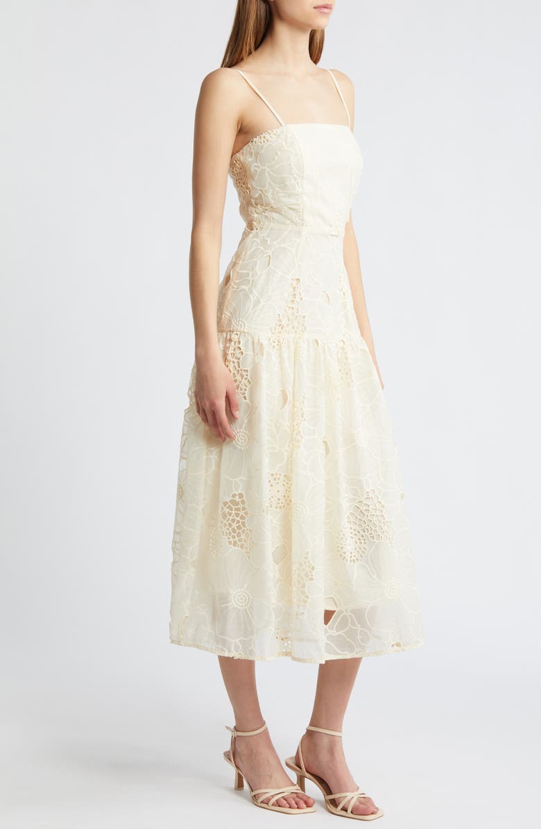 Adelyn Rae Embroidered Eyelet Midi Sundress, Alternate, color, 