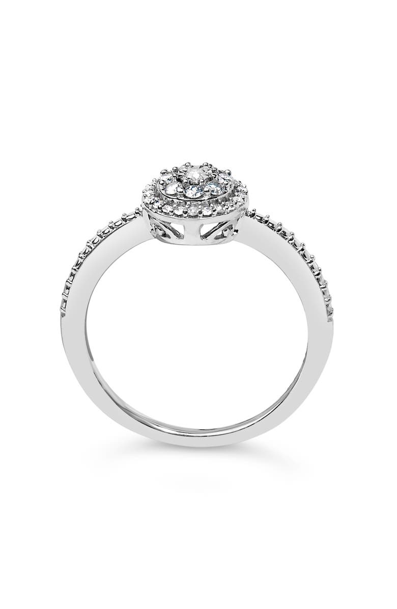Haus of Brilliance Sterling Silver 1/5 Cttw Diamond Round Motif Halo Ring, Alternate, color, Silver