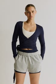 H&M Sports Wrap Top In Modal