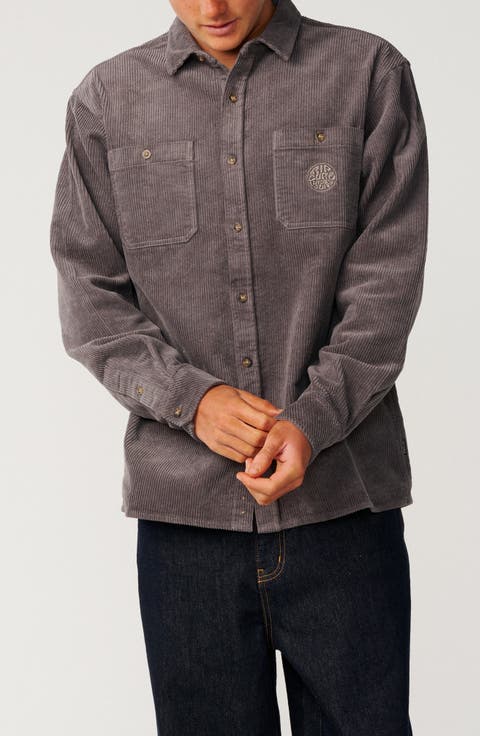 Premium Surf Cotton Corduroy Button-Up Overshirt
