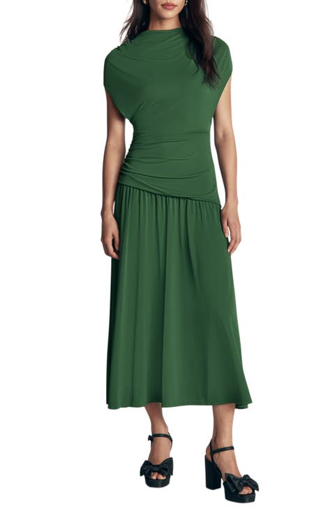 Drape Jersey Crepe Maxi Dress