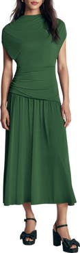 Boden Drape Jersey Crepe Maxi Dress