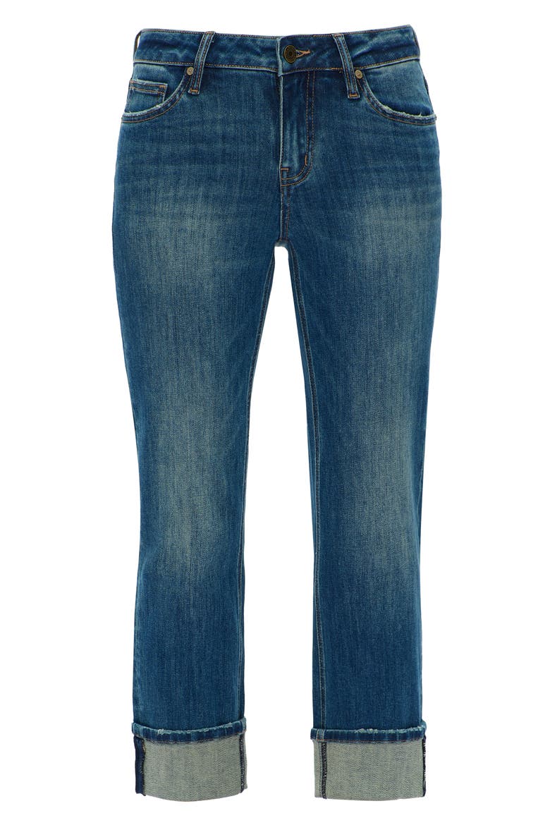 Cuffed Low Rise Crop Straight Leg Jeans, Alternate, color, RETRO DARK BLUE