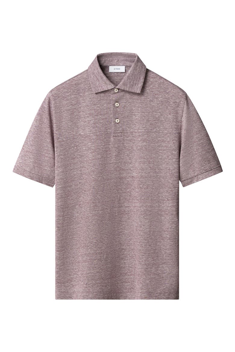 Linen & Cotton Fine Knit Polo, Alternate, color, DARK PURPLE