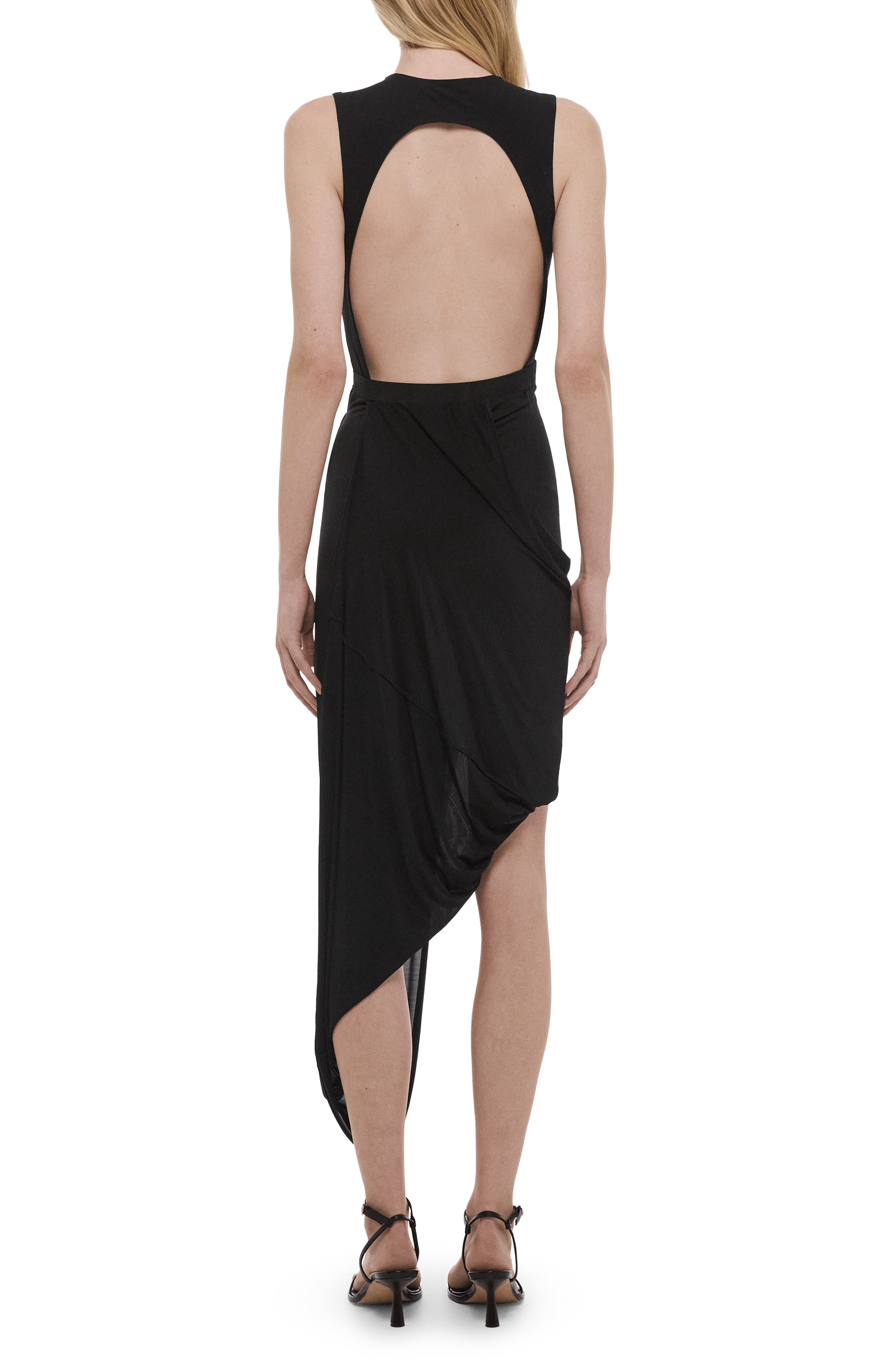 Twist Drape Asymmetric Hem Dress - image 2