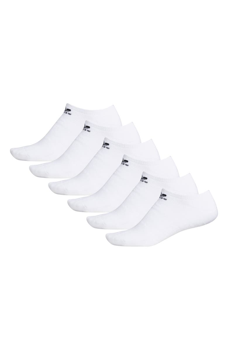 adidas Originals Originals Trefoil 6-Pack No-Show Socks, Alternate, color, White
