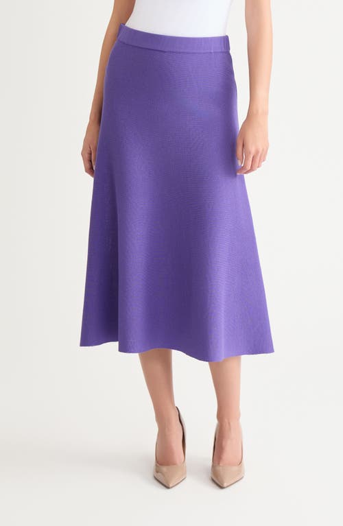 Misook Knit A-line Midi Skirt In Purple