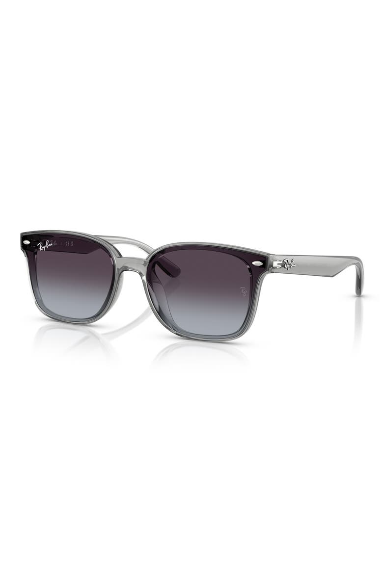 64mm Rectangle Sunglasses, Alternate, color, TRANSPARENT GREY