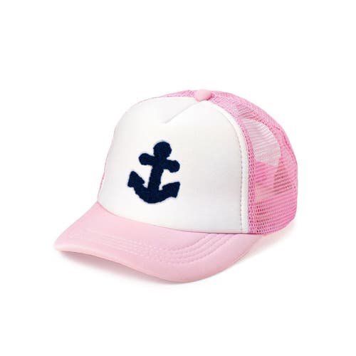 Sweet Wink Babies'  Anchor Patch Trucker Hat In Pink