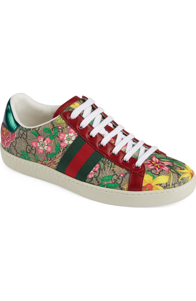 Gucci New Ace GG Supreme Floral Sneaker, Main, color,