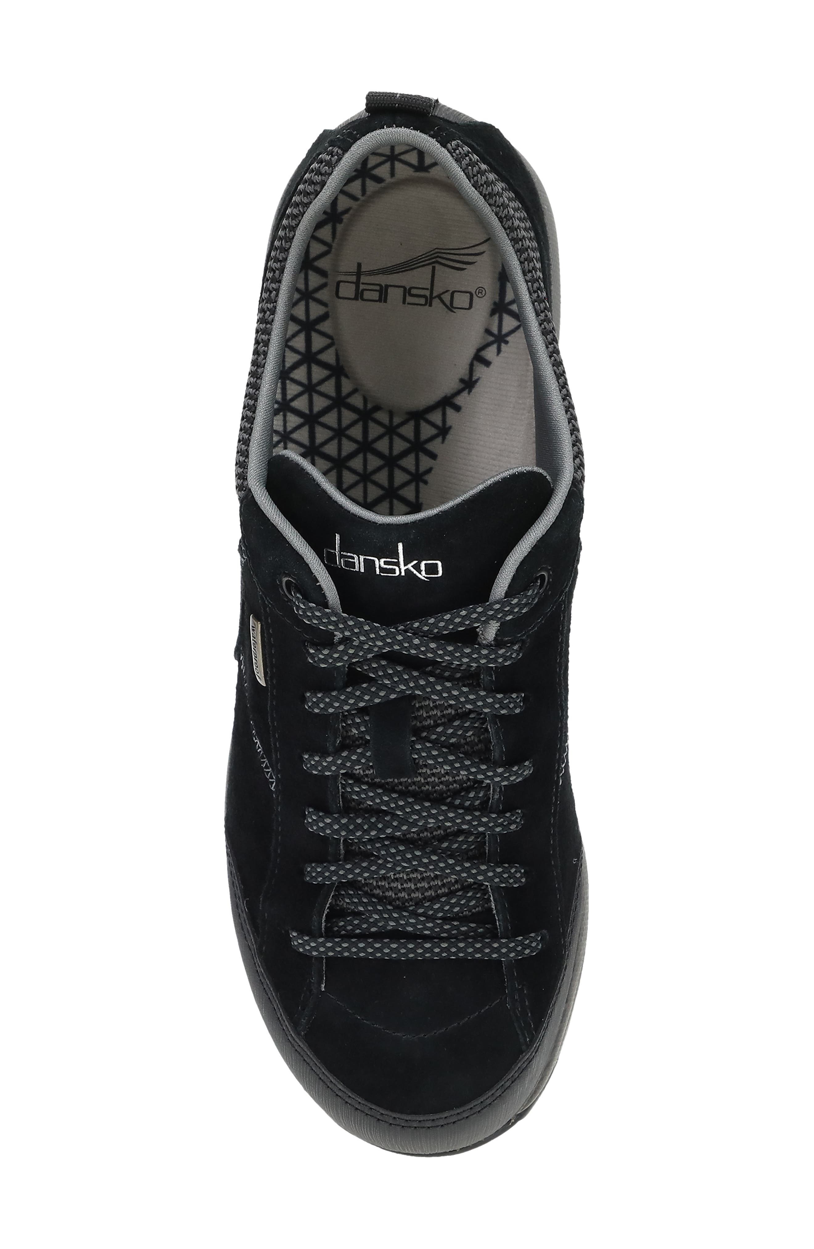 Dansko 'Paisley' Waterproof Sneaker, Alternate, color, Black Suede/ Grey Smooth