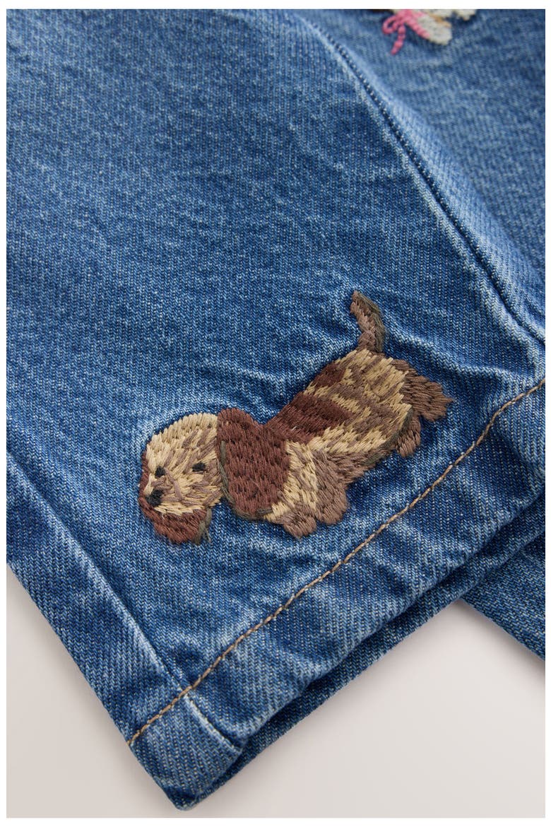 Kids' Dog Embroidered Wide Leg Jeans, Alternate, color, BLUE