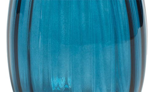 Zodax Malden Optic Set Of 4 Stemless Wine Glasses In Blue