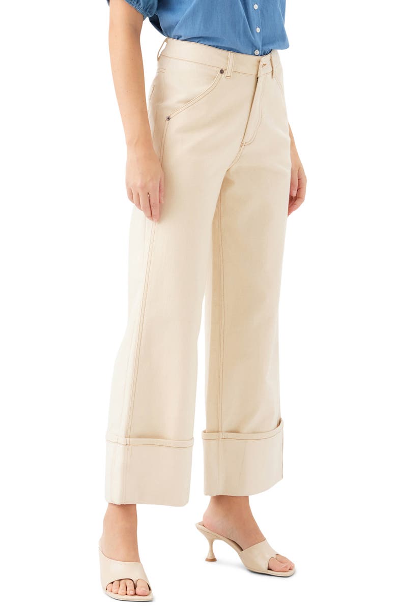 FIFTEEN TWENTY Dana Cuffed Wide Leg Jeans, Alternate, color, Natural