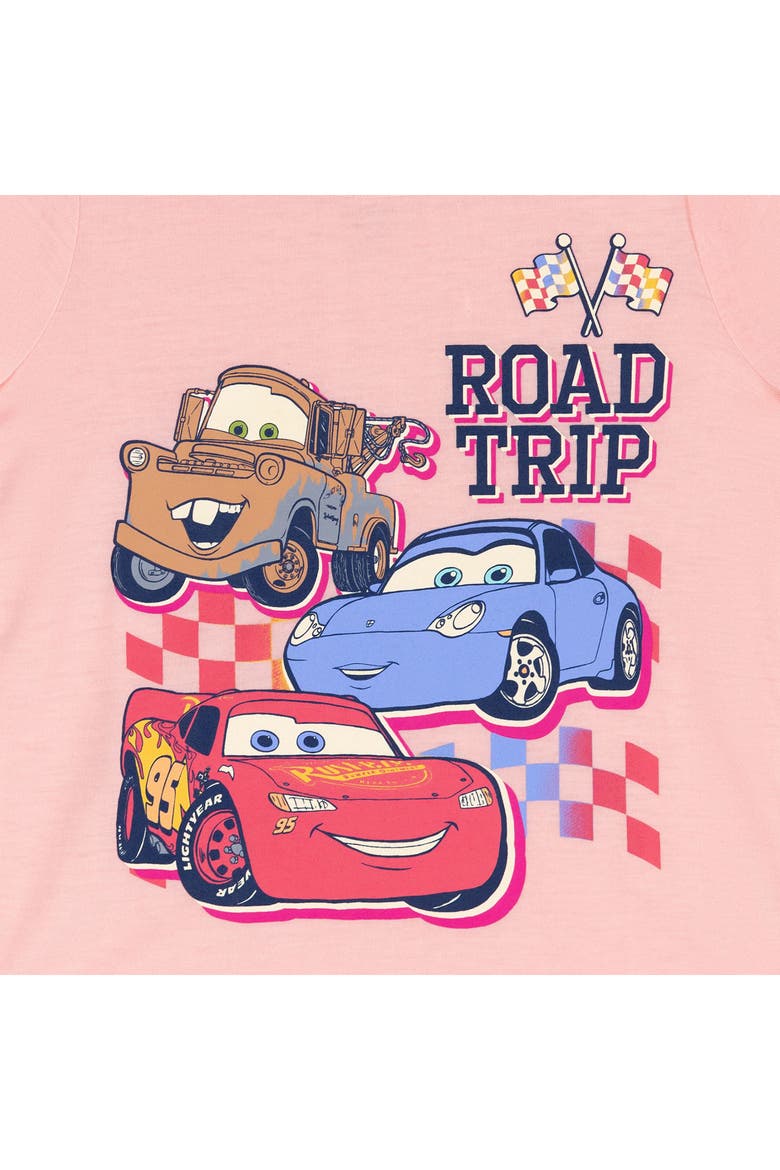 Cars T-Shirt and French Terry Dolphin Shorts Set, Alternate, color, Cars Pink Magenta