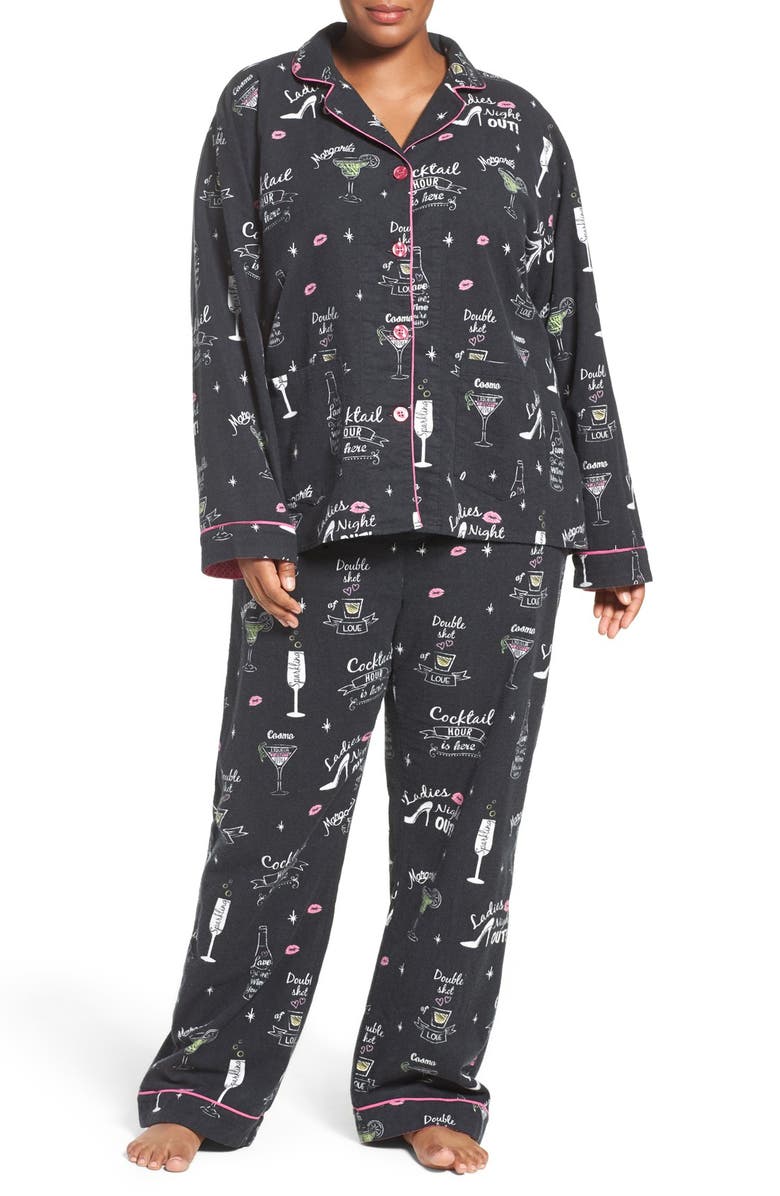 PJ Salvage Print Flannel Pajamas, Main, color,
