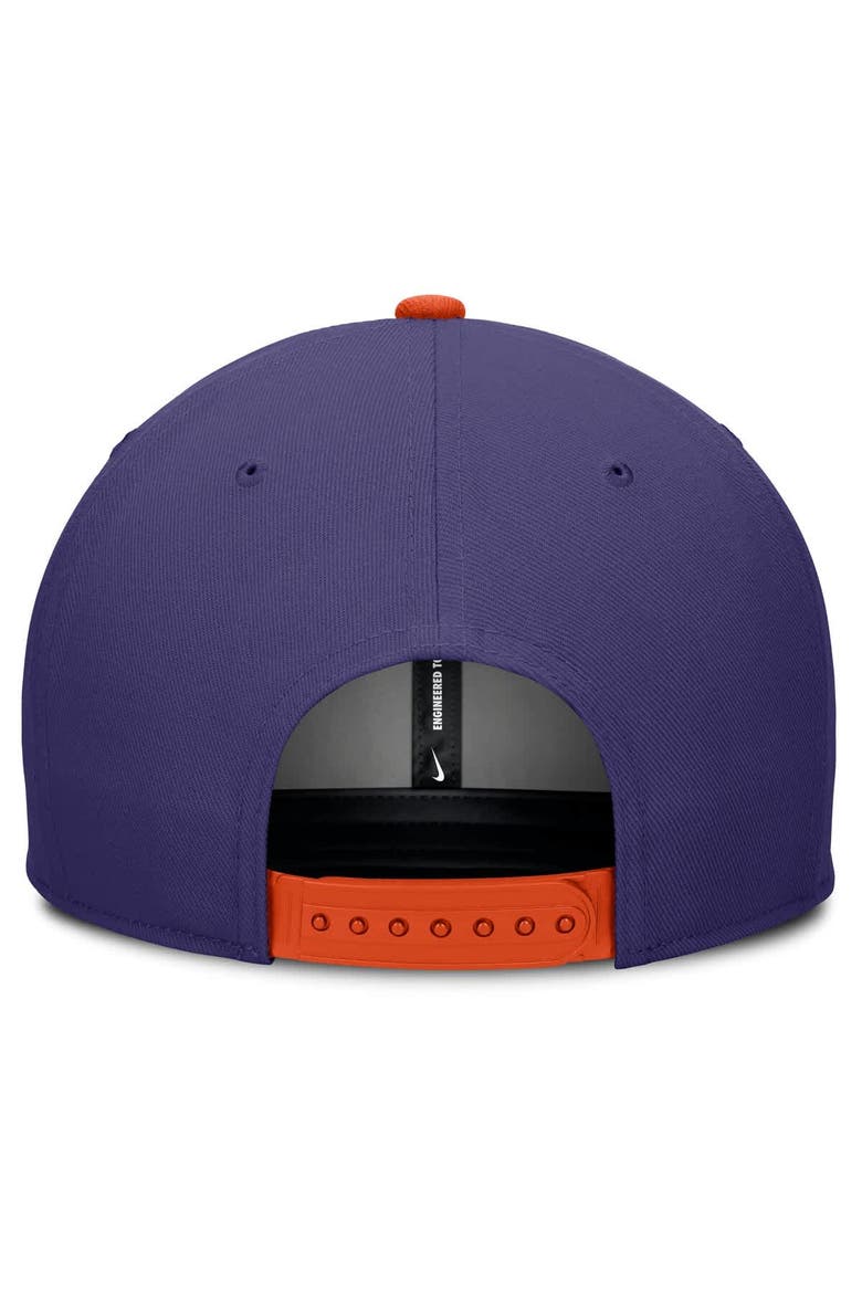 Men's Nike Purple/Cream Clemson Tigers Pro Legacy Script Snapback Hat, Alternate, color, Purple