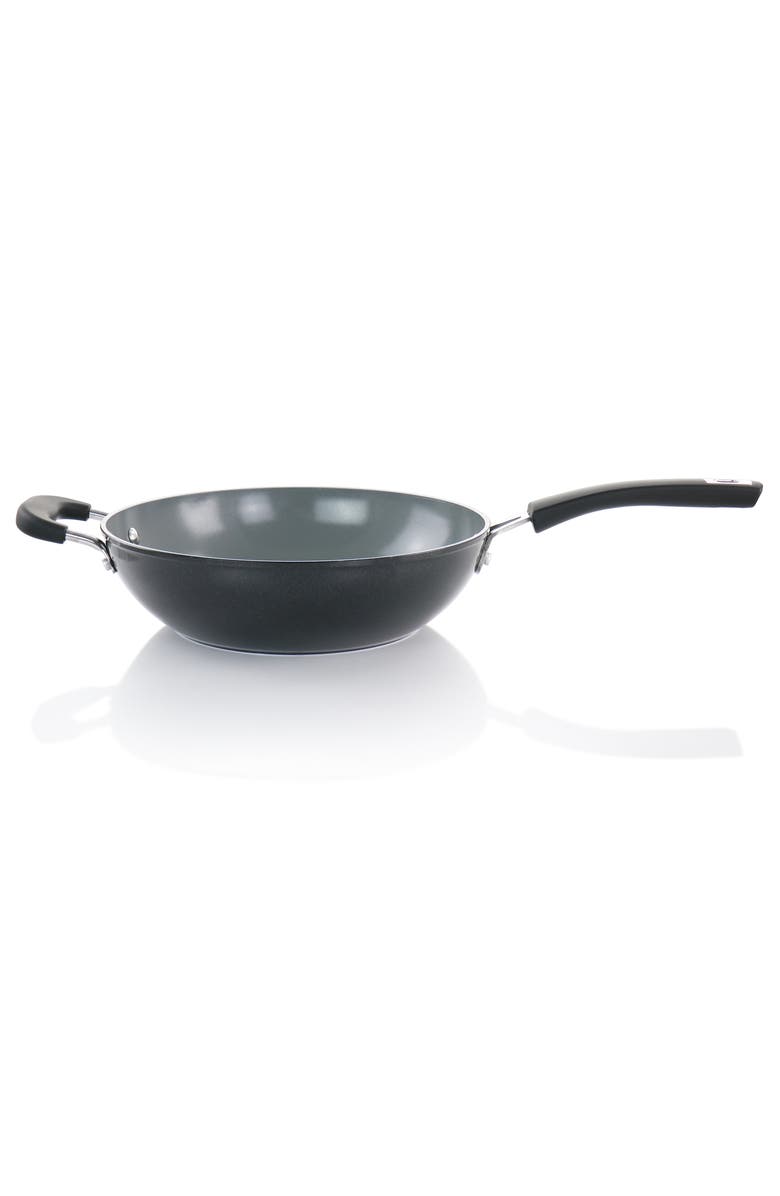 Kenmore Arlington 11 Inch Nonstick Aluminum Wok Diamond, Alternate, color, Black