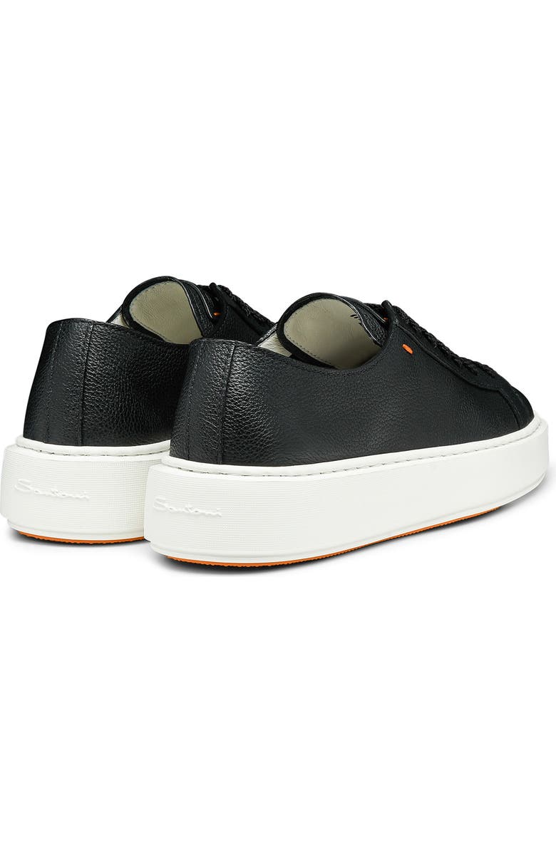 Santoni Tumbled Leather Sneaker, Alternate, color, Black