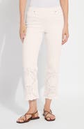 Lysse Billie Eyelet Pull-On High Waist Crop Straight Leg Jeans