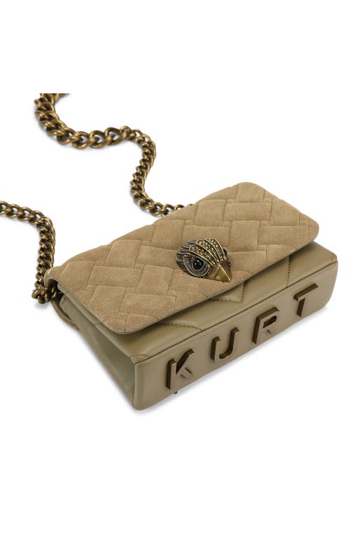 Kurt Geiger London Mini Kensington Quilted Leather Convertible Crossbody Bag In Brown