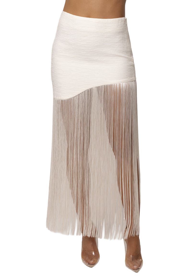 Gala Nights Fringe Skirt, Main, color, Ivory