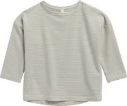 QUINCY MAE Kids' Sage Stripe T-Shirt