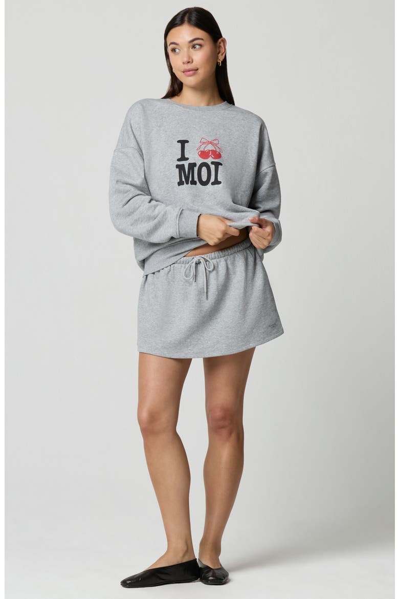 Cozy Crush Graphic Sweatshirt, Alternate, color, HEATHER GREY/ CHERRY
