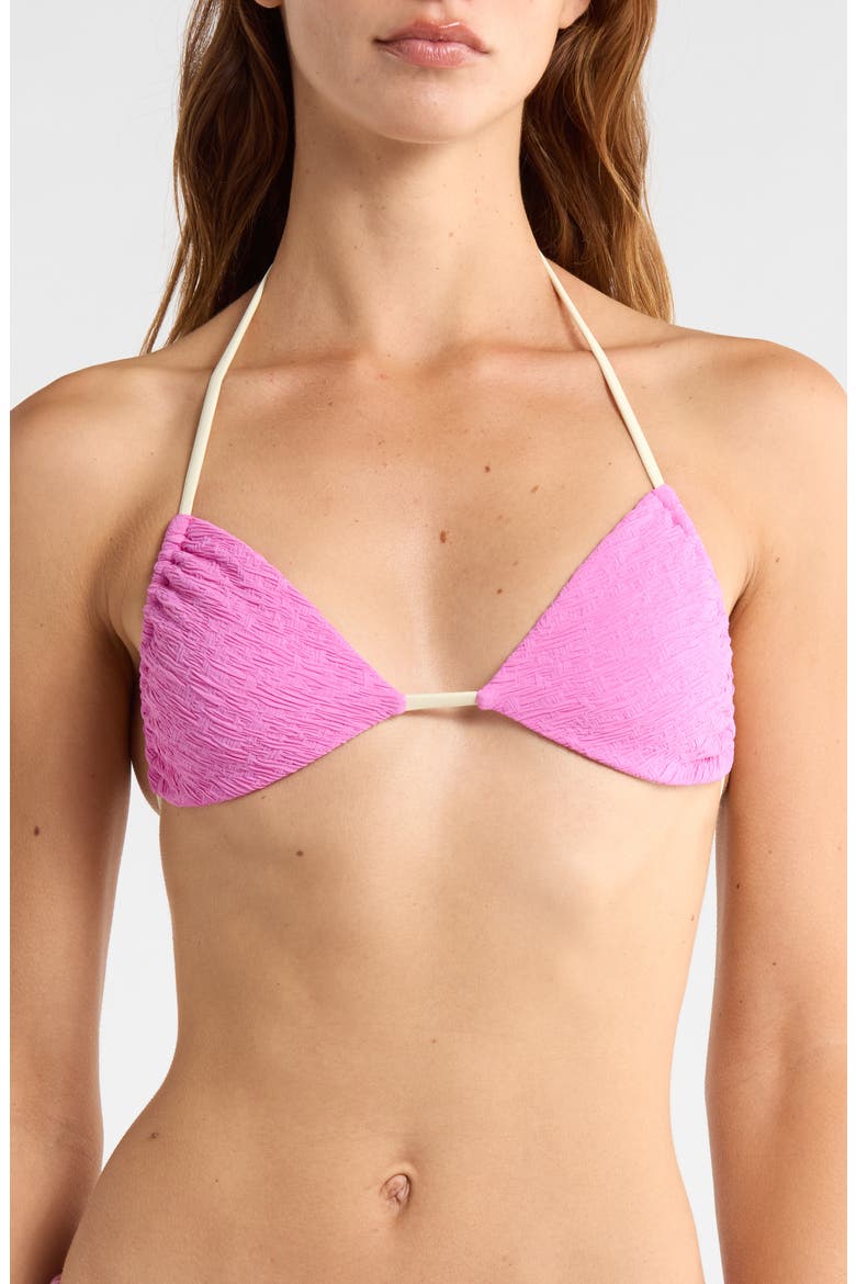 Jamie Print Triangle Bikini Top, Main, color, FIJI FLOWER