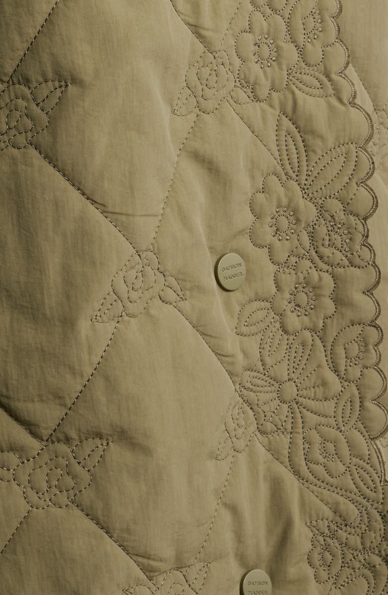 Damson Madder Avery Water Repellent Quilted Coat, Alternate, color, Olive