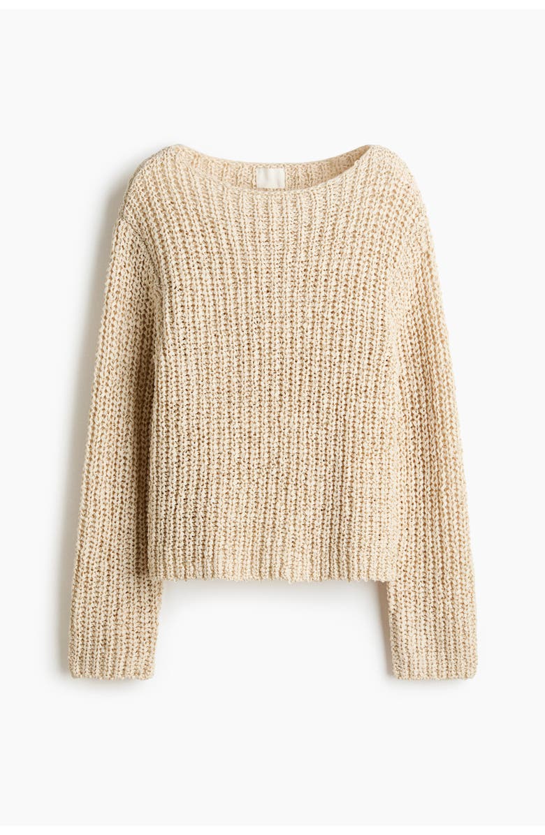 H&M Boat-neck Jumper, Main, color, Light Beige