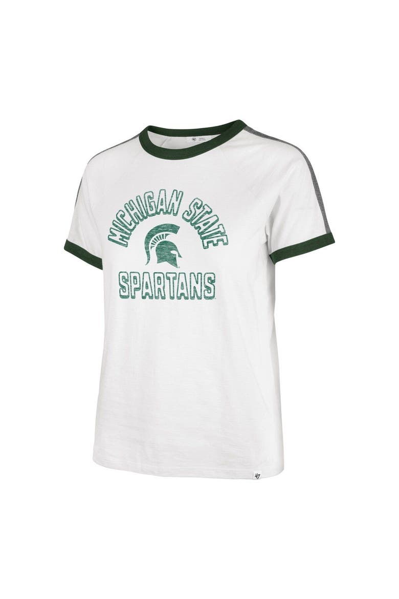 Women's '47 White Michigan State Spartans Sweet Heat Peyton T-Shirt, Alternate, color, White