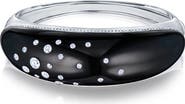 Fred Leighton Signed Fred Leighton Black Jade & Pavé Diamond Bangle Bracelet