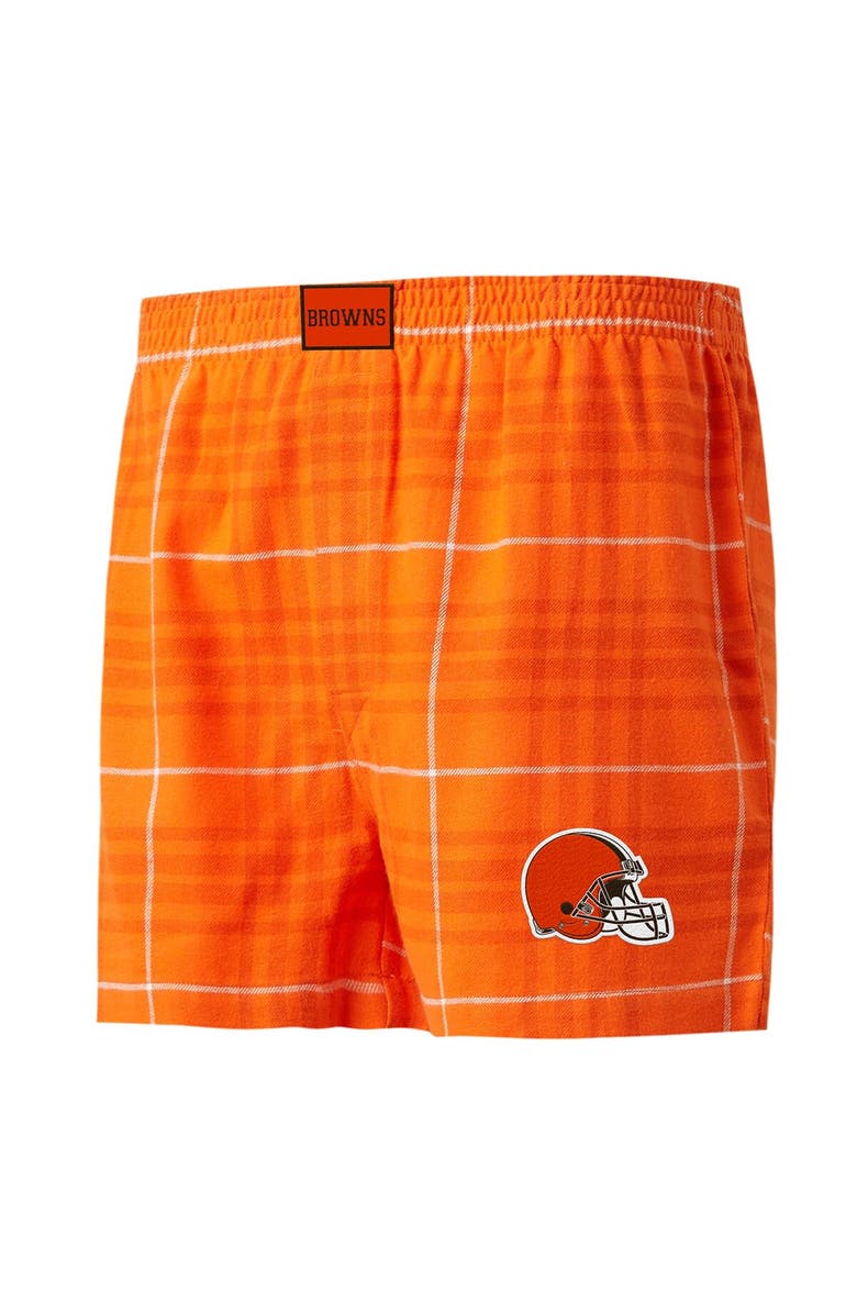 CONCEPTS SPORT Men's Concepts Sport Orange/White Cleveland Browns Concord Flannel Boxers, Main, color,