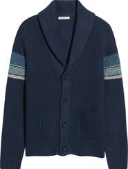Marine Layer Varsity Shawl Collar Cotton Blend Cardigan