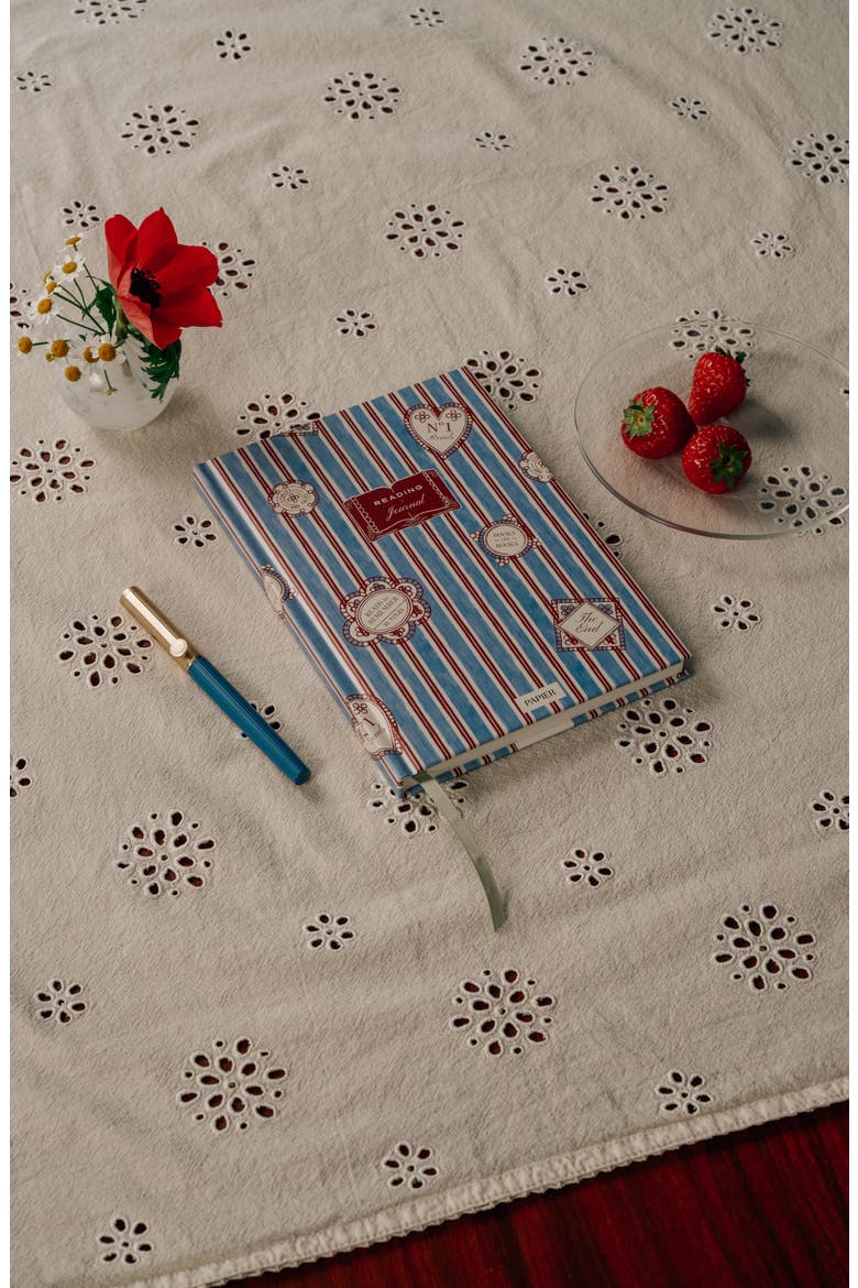 Stripes & Stamps Reading Journal, Alternate, color, LIGHT/ PASTEL BLUE