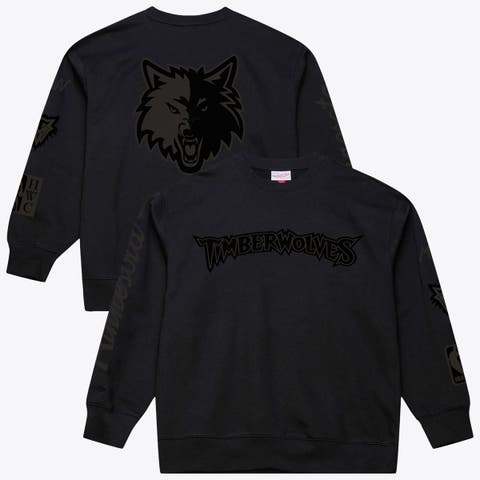 Men's Mitchell & Ness Black Minnesota Timberwolves Phantom Fleece Sweatshirt