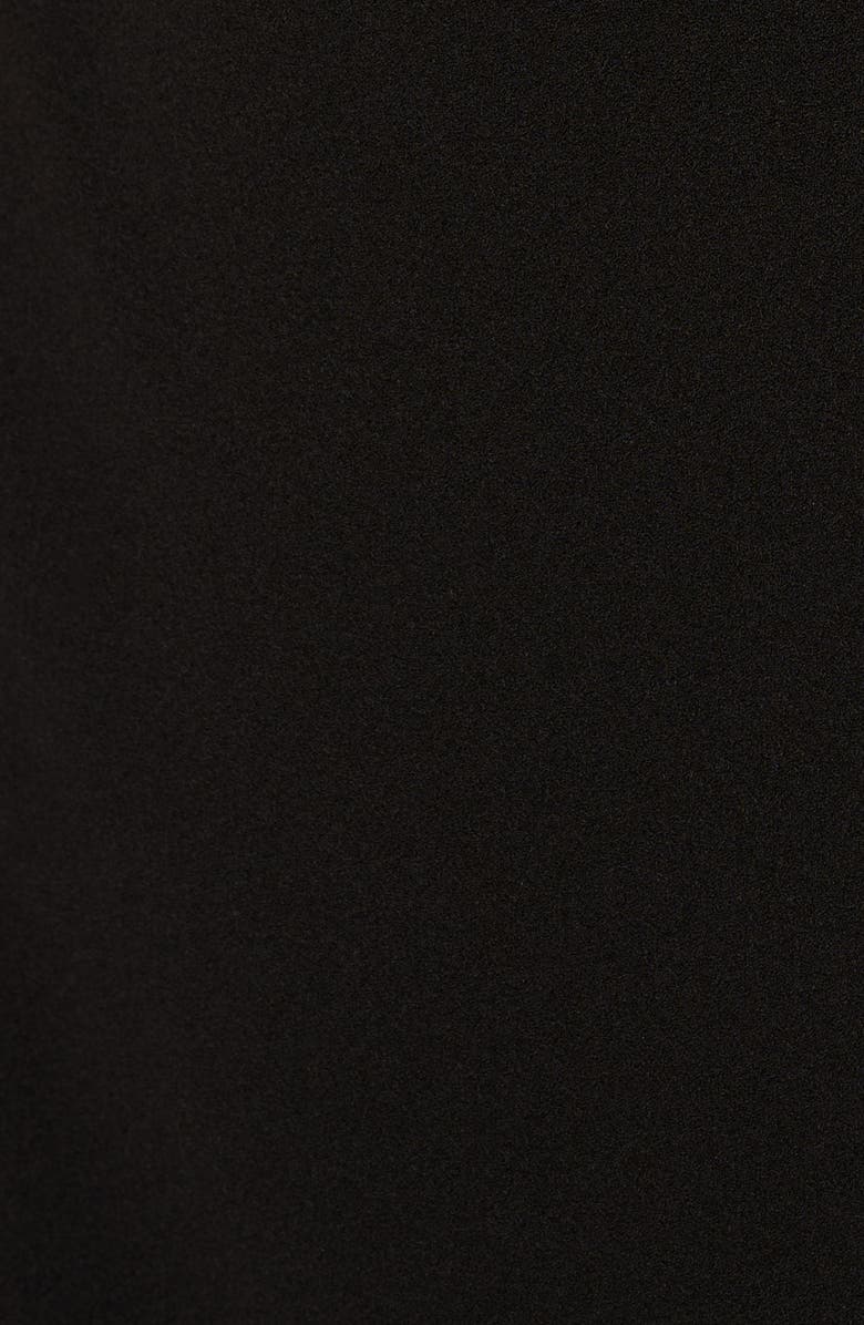 Adrianna Papell Imitation Pearl Embellished Neck Mermaid Gown, Alternate, color, Black