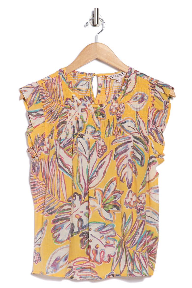 Flutter Sleeve Top, Alternate, color, SUNSHINE