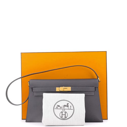 Pre-owned Hermes  Hermes Kelly Elan Shoulder Bag Epsom In Gray