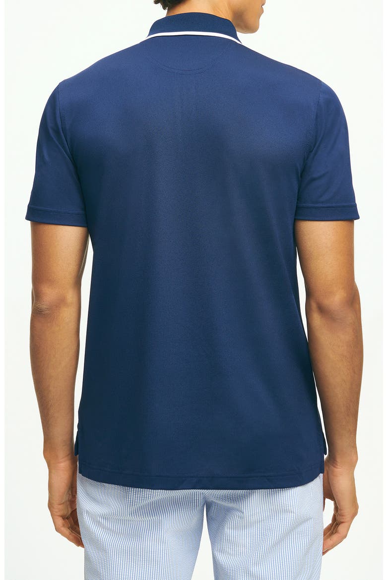 Solid Tipped Quarter Zip Performance Golf Polo, Alternate, color, MEDIEVAL BLIUE