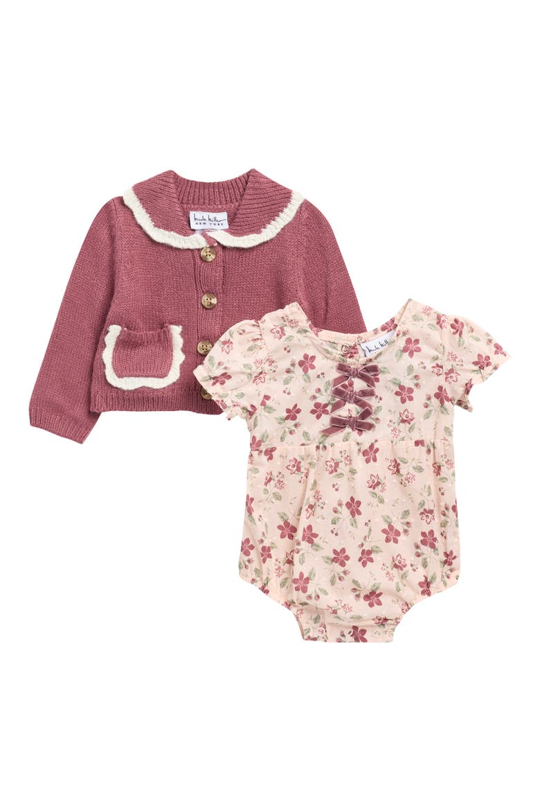 Kids' Cardigan & Romper 2-Piece Set, Main, color, RENAISSANCE ROSE