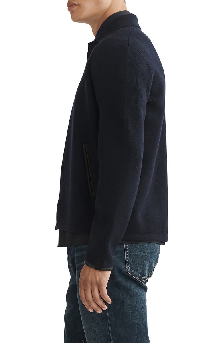 rag & bone Melrose Leather Trim Wool Blend Cardigan, Alternate, color, 