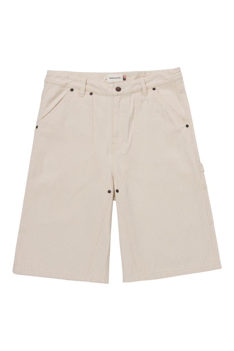 Gears Denim Carpenter Shorts, Main, color, CREAM