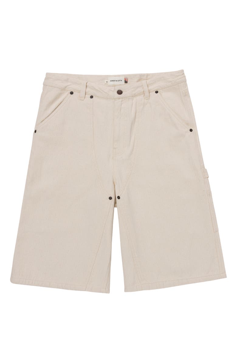 HONOR THE GIFT Gears Denim Carpenter Shorts, Main, color, Cream