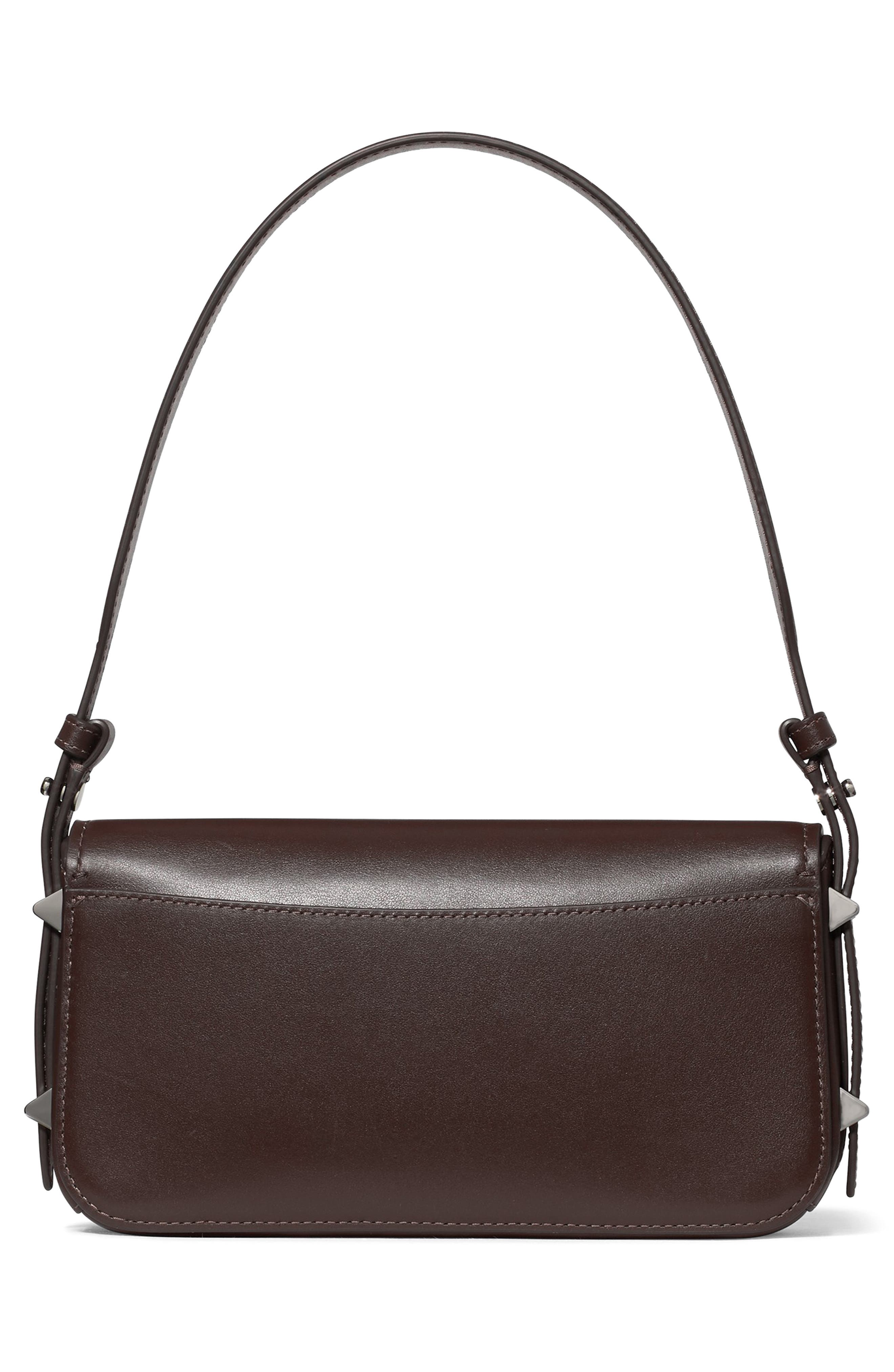 Kate Spade New York small liv leather east/west shoulder bag, Alternate, color, Hot Fudge